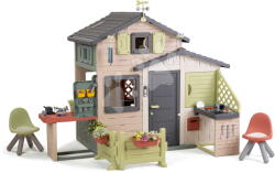 Smoby Căsuță Prietenilor cu atelier la fereastră Friends Evo Playhouse Life Smoby cu uși mari extensibile cu filtru UV (SM810302-K) Casuta pentru copii