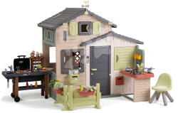 Smoby Căsuța Prietenilor cu bucătărie de grătar Friends Evo Playhouse Life Smoby cu uși solide extensibilă și cu filtru UV (SM810302-R) Casuta pentru copii
