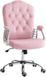 Vinsetto irodai szék, dönthető háttámla, állítható magasságú, bársonyhatású, rózsaszín (921-647V01PK)