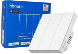 SONOFF SwitchMan M5 - 3 áramkörös villanykapcsoló, Wi-Fi, Matter, fehér (M5-3C-86W) (M5-3C-86W)