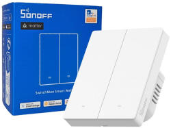 SONOFF SwitchMan M5 - 2 áramkörös, sorolható villanykapcsoló, Wi-Fi, Matter, fehér (M5-2C-80W) (M5-2C-80W)