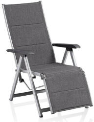 Kettler BASIC PLUS PADDED relaxációs, dönthető alumínium kerti szék - ezüst / antracit