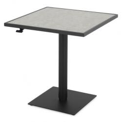  Masa bar pentru gradina, reglabila pe inaltime, DIMAR, 70x70 cm, negru cu gri, din aluminiu, otel si HPL (HGS888)