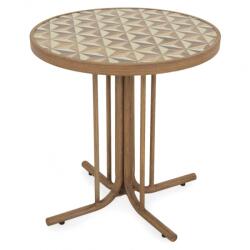  Masuta cafea pentru gradina, rotunda, ARMEN, diametru 70 cm, natur, blat ceramic, structura aluminiu (HGS333NA)