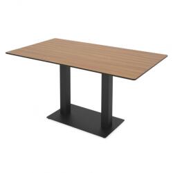  Masa dining pentru gradina, dreptunghiulara, ELIO, 140x80 cm, negru cu natur, blat HPL, structura aluminiu si otel (HGS006BLKMASA)