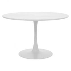  Masa dining pentru gradina rotunda PLEZURO diametru 120 cm alb din otel (MGDW09120WH)