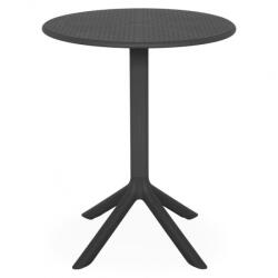  Masa cafea pentru gradina, rotunda, CIRCLE, diametru 60 cm, antracit, din polipropilena (MGDW103BLK)