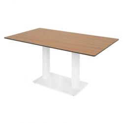  Masa dining pentru gradina, dreptunghiulara, ELIO, 140x80 cm, alb cu natur, blat HPL, structura aluminiu si otel (HGS006WHMASA)