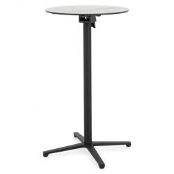  Masa bar pentru gradina, rotunda, CLEO, diametru 60 cm, negru cu mix gri, blat HPL, aluminiu (HGS702BLKMASA)