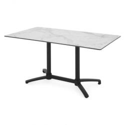  Masa dining pentru gradina, pliabila, CLEO, 140x80 cm, negru cu mix gri, blat piatra sinterizata, structura aluminiu (HGS027BLKMASA3)