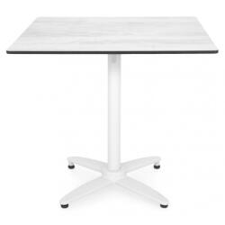  Masa dining pentru gradina, pliabila, CLEO, 80x80 cm, alb cu mix gri, blat HPL, structura aluminiu (HGS7001WHMASA)