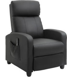 HOMCOM Fotoliu pentru relaxare cu masaj cu 8 moduri si 5 intensitati, cu suport pentru picioare si telecomanda | Aosom Romania (700-143V90BK)