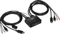 TRENDnet Switch KVM TK-220DPI TRENDnet 4K Ultra HD 3840 x 2160 1.5 m negru (tk-220dpi)