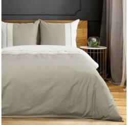  Reina26a pamut ágyneműhuzat elegáns hímzéssel Bézs 220x200 cm - 70x80 cm 2db - pepita