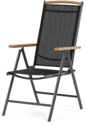  Autronic 4 darabos kerti szék készlet Wilo, szürke alumínium, wpc, natúr szín (AZC-W1408-4 GREY)