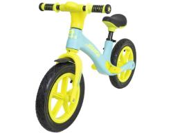  IRUIQI márkájú, pedál nélküli gyerekkerékpár, gumikerékkel és állítható üléssel, 3 éves kortól, neonkék és sárga színben, Z-TOOLS / ZTS8453