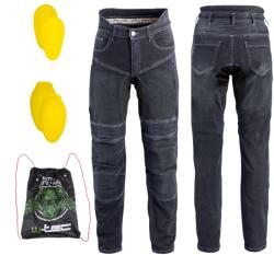 W-TEC Férfi motoros farmer W-TEC Biterillo Evo, sztreccs panelek, rugalmas anyag, hálós bélés, aramidszál erősítés fekete 6XL meghosszabbított hosszúságú (30303-6XL-85-2)