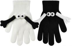 SATINIOR Vicces téli kesztyűk, mágneses, 3D-s modell, fehér/fekete (XX-0158)