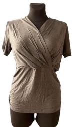  Sosolism kismama felső, világos szürke, rövid ujjú, puha anyagból, szoptatáshoz, XL INTL (SosolismKoszulkaCzarnaXL)