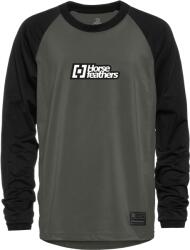 Horsefeathers Spike ls youth тъмнозелено, черно, бяло xs (sk164c)
