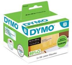 DYMO Etikett, LW nyomtatóhoz, műanyag, 36x89 mm, 260 db etikett, DYMO, átlátszó