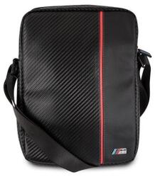 CG Mobile Bmw carbon red stripes kézitáska álló, univerzális, eco bőr hatású, vállpánt, 8" méret, karbon minta, fekete (BMTB8CAPRBK)