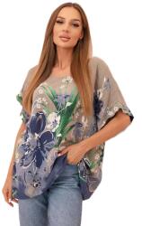 Kesi Női blúz, Kesi, virágmintás, pamut, rövid ujjú, lezser, univerzális, nemzetközi méret (ART10739-3)