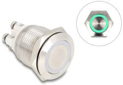 Delock Nyomógomb beszereléshez 19 mm 4 db. csavarhely LED zöld (20978) (20978) (20978)