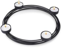 Home Styling Collection Fém gyertyatartó, Home Styling kollekció, 28x28x3, 5 cm, fémből készült, ipari stílus, stabil szerkezet, fekete (569783)