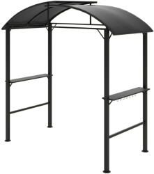 Aosom Grillpavilon oldalsó polcokkal és akasztókkal 233x110 cm BBQ pavilon sötétszürke