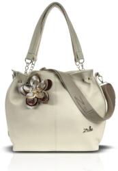 ZELLIA Női Válltáska Zlb393-F Beige-Arany - Virág Dísszel - (ZLK-zlb393f-16653931)