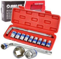 MAR-POL Dugókulcs klt. 1/2", 10 db-os 10-24 mm (M58201)