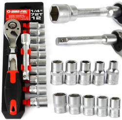 MAR-POL Dugókulcs klt. 1/4", 12 db-os 10-22 mm *A (M58204) (M58204)