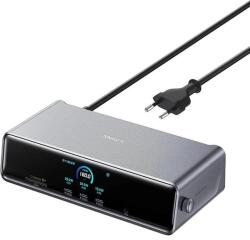 Anker Docking Station Anker Prime 14-in-1, Triple Display, 8K DisplayLink, 140 W, Ethernet, USB-C, USB-A, HDMI, Card reader SD+microSD, compatibil cu Windows MacOS (Gri) (A83B33A1)