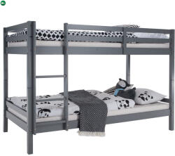  Emeletes ágy, 90x200, tömör fa, szürke, INEZA - fenyobutor24