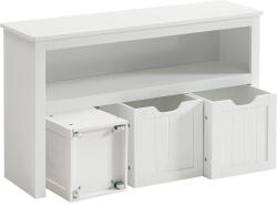 VASAGLE LHS380W01 Gyerek Tároló Szekrény MDF Fehér Kihúzható Tárolókkal (EUZ-LHS380WB01)