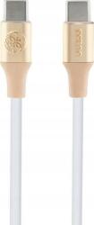 Guess GUCCLALRGDD Ebossed Logo Type-C-Type-C USB Kábel 3A 1.5 m-Arany (GUCCLALRGDD) (GUCCLALRGDD)
