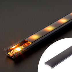 Phenom LED aluminium profil takaró búra - fekete - 1000 mm (41011A1-hez) Phenom 41011M1-BK (41011M1-BK) - tutiar