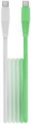  Setty - Type-C (USB-C) / Type-C (USB-C) menta-fehér szövet kábel 1, 5 m, 15W