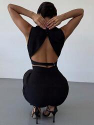 Shein LC72301 Shein Felső Fekete, Nyitott Hátrésszel (8) M