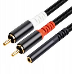  Audio Kábel Mini 3.5MM 2 Rca Nylon Aux 0.47M (HQTCH5244)