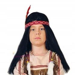  Fekete indián paróka fejpánttal és tollal Akció! (95986)