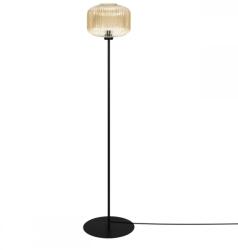 Kaja Lighting Lampadar Clark, 1xE27, H155cm, D30cm, metal negru, sticlă ambră (K-5655)