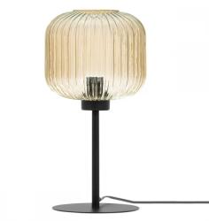 Kaja Lighting Veioză Clark, 1xE27, H43cm, D18cm, metal negru, sticlă ambră (K-5656)
