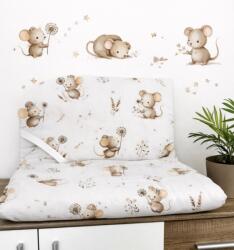  Pamut derékalj gumipántokkal, ovis fektetőre 130 x 56 cm - Bézs egérke