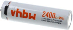 VHBW AAA Mikro Akkumulátor - 650 mAh 1, 5 V Li-Ion + Micro-USB csatlakozás - elektrohungary - 5 000 Ft