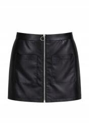 Shein FC22205 Shein Mini Szoknya Öko-bőr Cipzáras Zsebek (8) XL