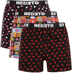 Nedeto 3PACK férfi rövidnadrágNedeto Valentin-napi többszínű (3NGVL01) 3XL