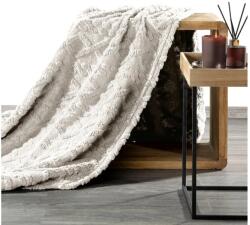EUROFIRANY Fonott mintás puha plüss takaró Fehér 150x200 cm