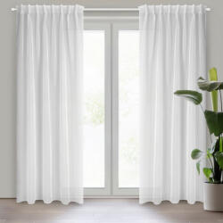 EUROFIRANY Simone fényáteresztő függöny sima voile anyagból mennyezeti sínhez Fehér 140x300 cm
